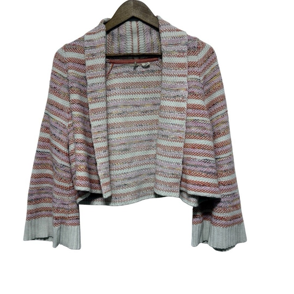 Moth Anthropologie Sweater Women XS Pink Open Front Crop Mahalia Kimono Cardigan